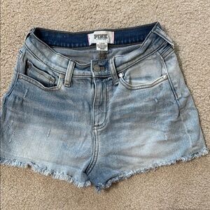 PINK Victoria's Secret Blue Distressed Jean Shorts